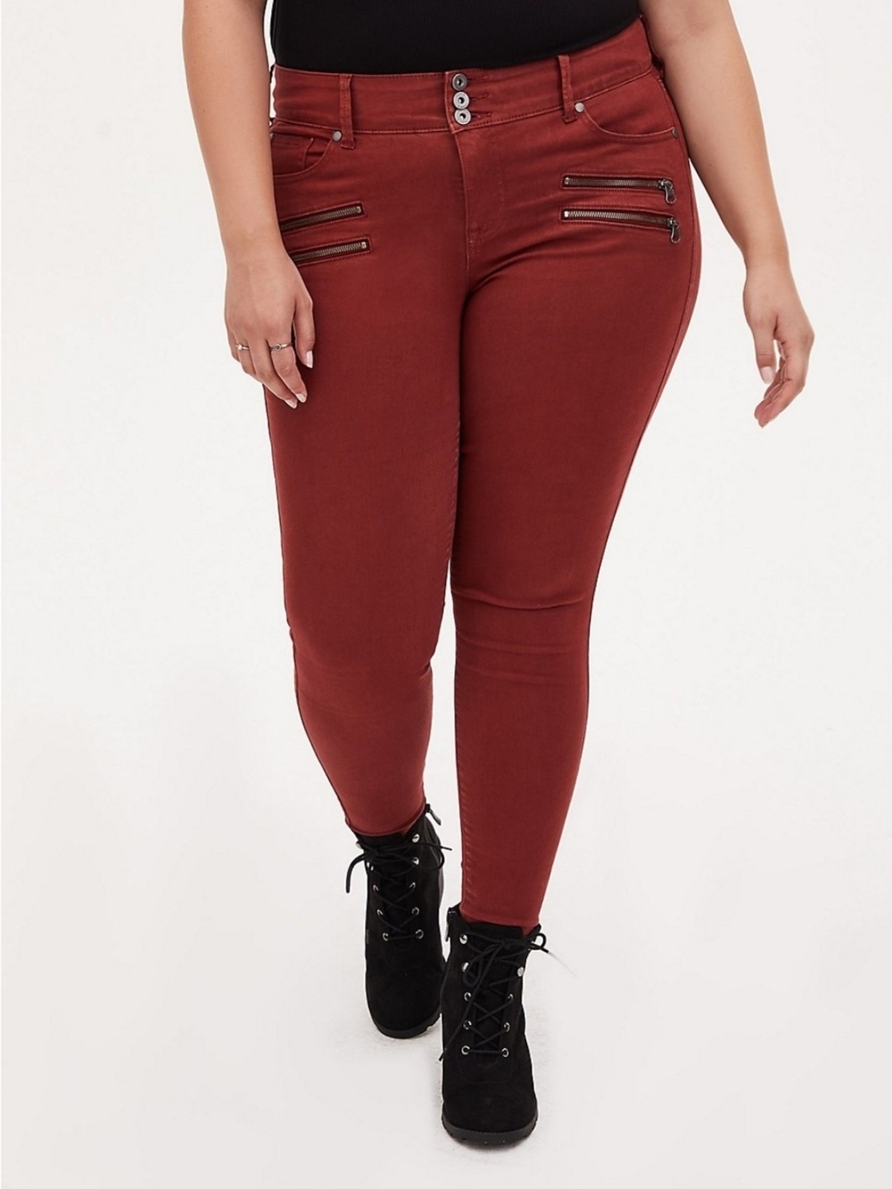 EUC Torrid Skinny Super Soft High-Rise Multi Zip Jegging- Size 26R